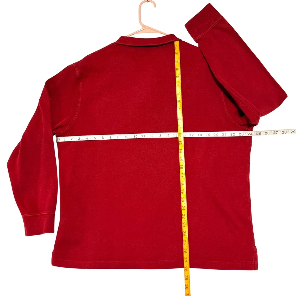Polo Ralph Lauren Estate Rib Mens Large Red Quarter‎ Zip Pullover Sweater L